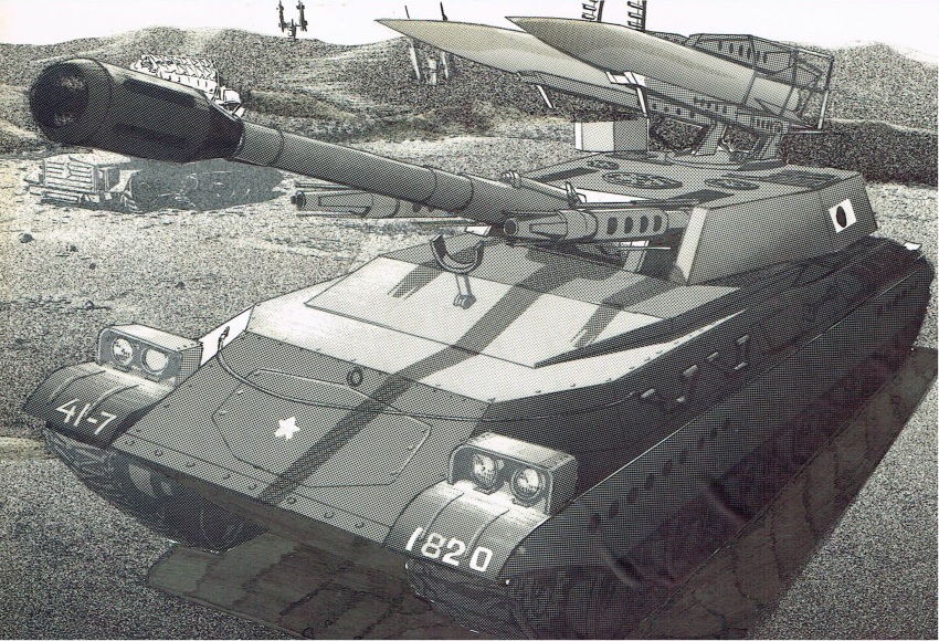 160mm_cannon 200mm_cannon az1973 camouflage destroy_all_monsters godzilla_(series) half_track_v2_rocket highres hybrid_tank military military_vehicle missile missile_rack missile_turret monochrome motor_vehicle multipurpose_tank no_humans radar_dish rocket_launcher tank toho truck turret type_m3a1_armored_vehicle weapon weapon_focus