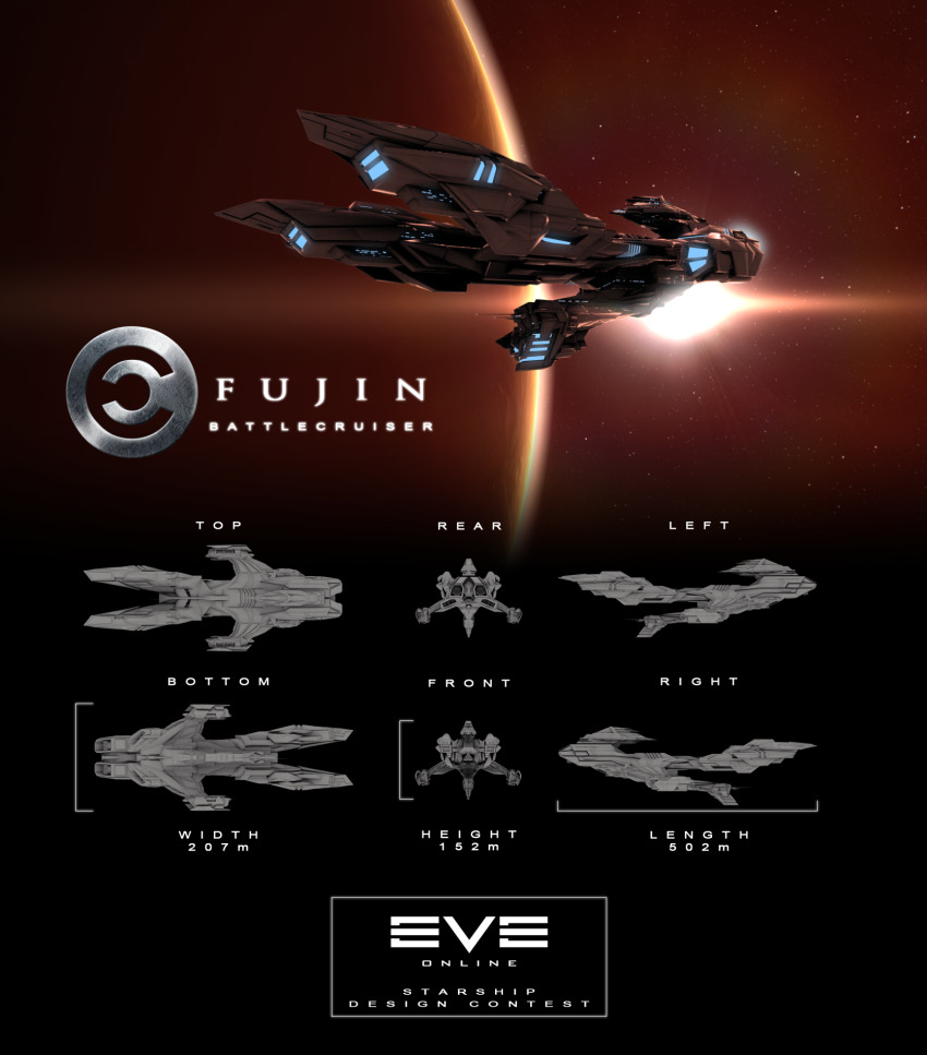 3d battlecruiser_(eve_online) blender_(medium) caldari_state_(eve_online) reference_sheet commentary concept_art copyright_name dasaniwaters emblem english_text eve_online flying from_side glowing highres in_orbit logo military_vehicle multiple_views no_humans original outdoors photoshop_(medium) planet realistic science_fiction sky space spacecraft star_(sky) starry_sky thrusters vehicle_focus