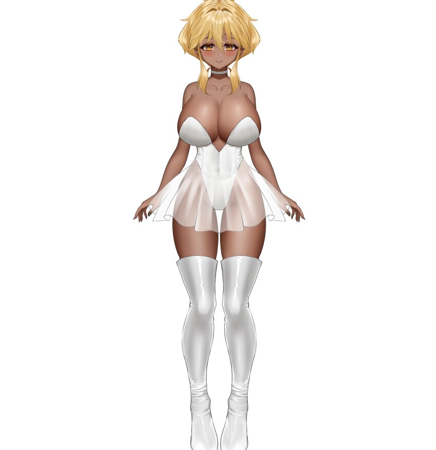 1girl absurdres blonde_hair high_boots highres indie_virtual_youtuber tagme trinity_infinity