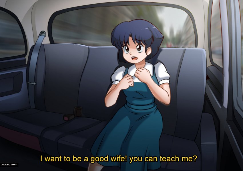 1girl blue_hair car_interior highres ranma_1/2 sitting tagme tendou_akane the_accel