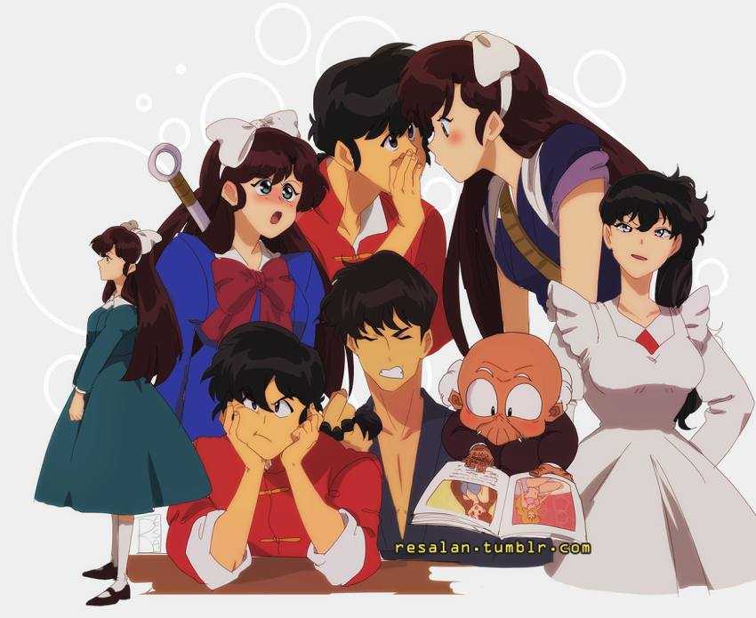 happosai kunou_kodachi kunou_tatewaki kuonji_ukyou ranma_1/2 saotome_ranma
