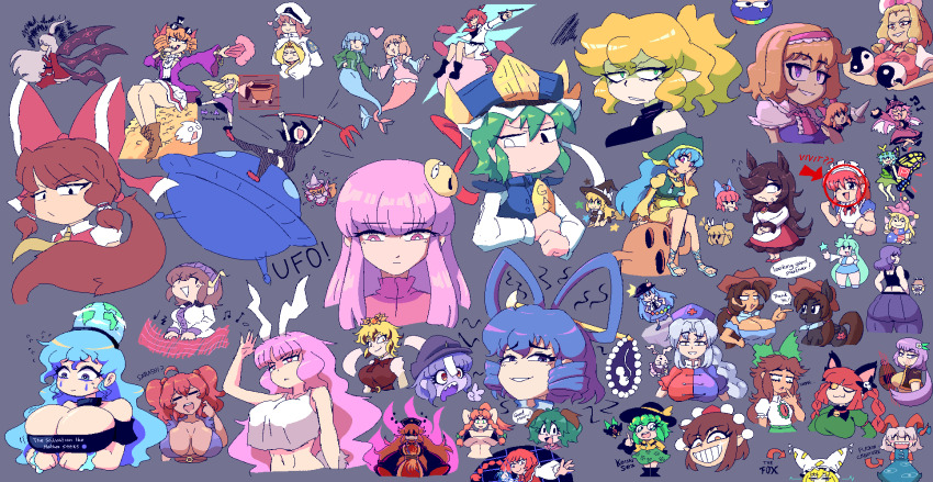 &gt;:) 6+girls :s =_= ? ?? ^_^ ahoge alice_margatroid american_flag_dress anchor_hat_ornament anchor_symbol angry animal_ears annoyed apron arm_up arms_behind_head arrow_(symbol) ascot ass aura bass_drum bell bird_wings biwa_lute black_bow black_bra black_choker black_dress black_eyes black_footwear black_fur black_hat black_leggings black_shirt black_skirt black_tank_top black_wrist_cuffs blazer blonde_hair blue_bow blue_dress blue_eyes blue_footwear blue_hair blue_hat blue_neckerchief blue_shirt blue_skirt blue_sleeves blue_vest blush boots bow bra bracelet braid braided_ponytail breast_conscious breast_envy breast_strap breasts breasts_out brooch broom broom_riding brown_footwear brown_hair brown_hat brown_sash brown_vest butterfly_wings cat_ears cat_girl character_name character_request cherry_blossoms chibi chinese_clothes choker circle clenched_hand clenched_teeth closed_eyes clownpiece coin coin_on_string collar commentary covering_breasts covering_privates cowboy_hat crescent crescent_pin crop_top cross cross-laced_sandals crying cutie_mark dalachi_(headdress) dark_skin dog_ears dress drill_hair drum drumsticks dual_persona earrings earth_(ornament) embarrassed english_commentary english_text eternity_larva expressionless eye_print fairy_wings fang fins floral_print flower flying_saucer flying_sweatdrops fortissimo frilled_dress frilled_headband frilled_ribbon frills from_behind frown goat_horns gold_bracelet gold_trim green_bow green_dress green_eyes green_hair green_headscarf green_kimono green_skirt green_star green_vest grin hair_between_eyes hair_bobbles hair_flower hair_ornament hair_over_one_eye hair_tie hair_tubes hakurei_reimu half-closed_eyes half_updo hand_fan hand_on_own_cheek hand_on_own_chest hand_on_own_face hands_on_own_hips haniwa_(statue) haniyasushin_keiki hat hat_ornament hata_no_kokoro head_fins head_under_another&#039;s_clothes headband headscarf heart hecatia_lapislazuli hecatia_lapislazuli_(earth) heterochromia highres hinanawi_tenshi hitbox holding holding_drumsticks holding_fan holding_hands holding_own_hand holding_polearm holding_unworn_clothes holding_unworn_hat holding_weapon hong_meiling horikawa_raiko horns houjuu_nue huge_breasts imaizumi_kagerou insect_wings instrument jacket japanese_clothes jester_cap jewelry joutouguu_mayumi joutouguu_mayumi_(haniwa) junko_(touhou) kaenbyou_rin kaku_seiga kasodani_kyouko kimono kirisame_marisa kochiya_sanae komeiji_koishi kurokoma_saki kurokoma_saki_(pegasus) lance large_breasts leaf_hair_ornament leggings lightning_bolt_symbol lily_white long_hair long_sidelocks long_sleeves looking_back looking_down looking_to_the_side looking_up low-tied_sidelocks lute_(instrument) maid_headdress medium_breasts mermaid midriff_peek mini_hat mini_top_hat miyako_yoshika mizuhashi_parsee monster_girl moriya_suwako motion_lines multicolored_dress multiple_girls multiple_tails music musical_note musical_note_hair_ornament my_little_pony my_little_pony:_friendship_is_magic mystia_lorelei neck_bell neckerchief necklace no_headwear notice_lines nurse_cap off-shoulder_dress off_shoulder ofuda okazaki_yumemi one_eye_closed onozuka_komachi open_clothes open_mouth open_vest orange_hair orb pants parted_bangs peach_hat_ornament peeking_out pile_of_coins pink_dress pink_eyes pink_hair pink_hat pink_jacket pink_skirt pink_stripes pink_vest pink_wings pink_wrist_cuffs pleated_skirt pointing pointing_at_another pointing_up pointy_ears polearm polka_dot_headwear ponytail power_item_(touhou) puffy_short_sleeves puffy_sleeves punching purple_dress purple_eyes purple_hair purple_headband purple_jacket purple_pants purple_ribbon purple_stripes purple_tail quarium rabbit rabbit_ears rabbit_girl rainbow_belt rainbow_headwear raised_eyebrow raised_inner_eyebrows red_bow red_collar red_cross red_dress red_eyes red_footwear red_hair red_headband red_horns red_neckerchief red_ribbon red_robe red_shirt red_tabard red_trim red_vest reisen_udongein_inaba reisen_udongein_inaba_(bunny) reiuji_utsuho reiuji_utsuho_(bird) ribbon robe rod_of_remorse sailor sailor_hat sapphire_panlogism sarashi scheming scowl seihou sekibanki shaded_face shameimaru_aya shanghai_doll sharp_teeth shiki_eiki shinki_(touhou) shirt short_hair short_sleeves sidelocks singing single_braid single_horizontal_stripe single_vertical_stripe sitting sitting_on_drum sketch skirt skull_hair_ornament sleeveless sleeveless_shirt smile socks spacecraft sparkle speech_bubble spiral standing_on_rock star_(symbol) star_hair_ornament surprised sweatdrop tabard tail tamatsukuri_misumaru tank_top teeth tenkyuu_chimata thinking third_eye tokin_hat tooth_glint top_hat toramaru_shou touhou toutetsu_yuuma trident tsukumo_benben tsukumo_yatsuhashi turtleneck twig twin_braids twin_drills two_side_up under_another&#039;s_clothes underwear unworn_hat unworn_headwear upper_body upper_teeth_only upside-down utensil v-shaped_eyebrows very_long_hair vest vivit wakasagihime weapon whiskers white_bow white_dress white_eyes white_hair white_hat white_jacket white_shirt white_skirt white_sleeves white_tank_top white_trim wide_sleeves wings witch_hat wolf_ears wolf_girl wonderful_waking_world wrist_cuffs yagokoro_eirin yakumo_ran yasaka_kanako yellow_apron yellow_ascot yellow_bow yellow_dress yellow_eyes yellow_mask yellow_ribbon yellow_shirt yellow_skirt yellow_wings yin_yang yin_yang_orb yorigami_jo&#039;on zig-zag_pattern