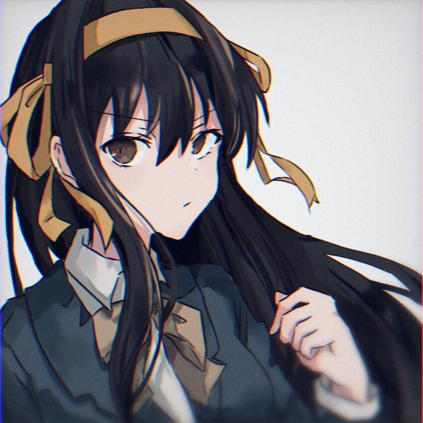 artist_request bad_id bad_pixiv_id hair_ornament highres kouyouen_academy_school_uniform long_hair suzumiya_haruhi suzumiya_haruhi_no_shoushitsu suzumiya_haruhi_no_yuuutsu tagme