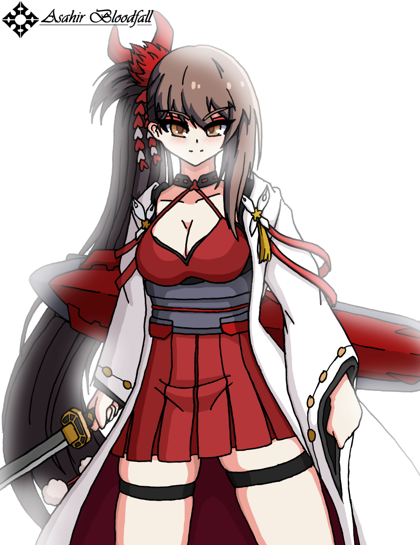 1girl absurdres asahir azur_lane highres ponytail self-upload sword tagme weapon zuikaku_(azur_lane)