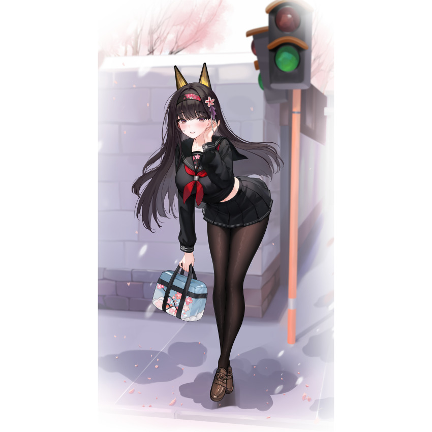 1girl absurdres aimee_(emi) akagi_(warship_girls_r) animal_ears commission highres looking_at_viewer warship_girls_r
