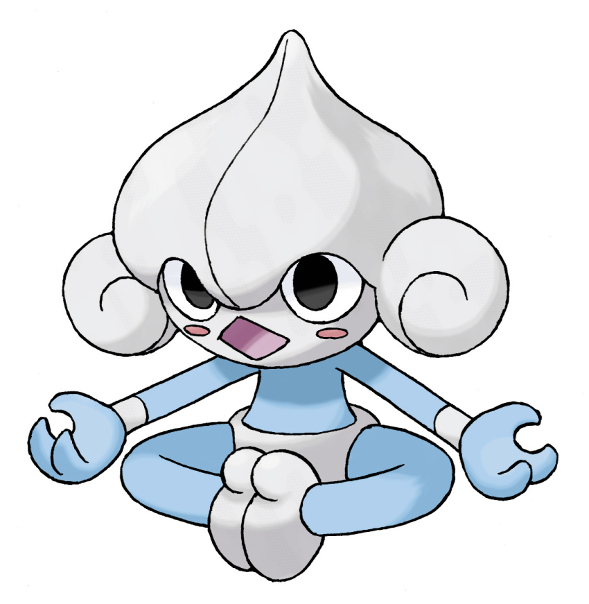 blush blush_stickers butterfly_sitting diamond_mouth full_body gen_3_pokemon meditite nintendo official_art open_mouth pokemon pokemon_(creature) pokemon_focus pokemon_rse simple_background sitting solo sugimori_ken third-party_source white_background