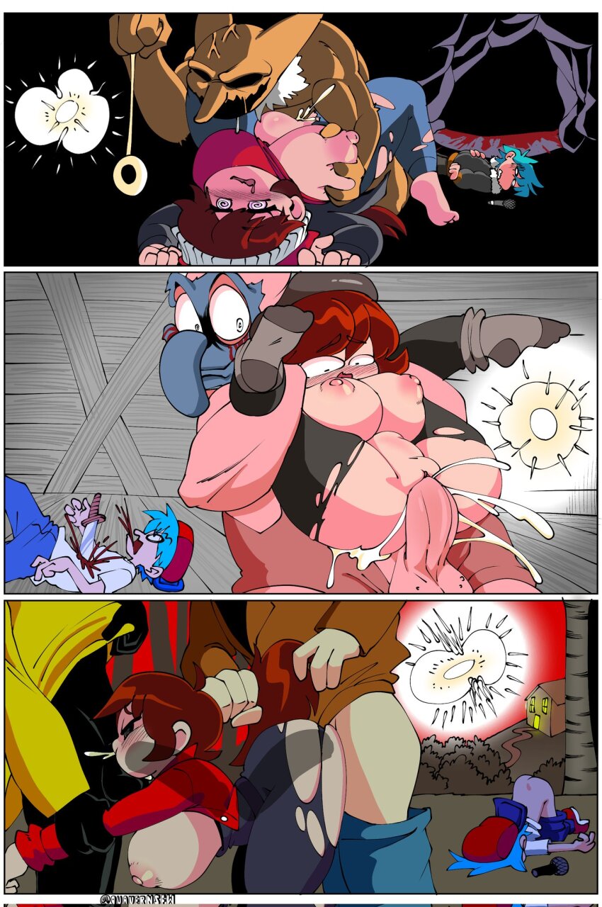 boyfriend_(friday_night_funkin&#039;) breasts cum cum_in_pussy defeat female_orgasm friday_night_funkin&#039; gen_1_pokemon girlfriend_(friday_night_funkin&#039;) group_sex highres hypno interspecies large_breasts netorare nintendo orgasm pokemon pokephilia quaverdraws rape sex threesome