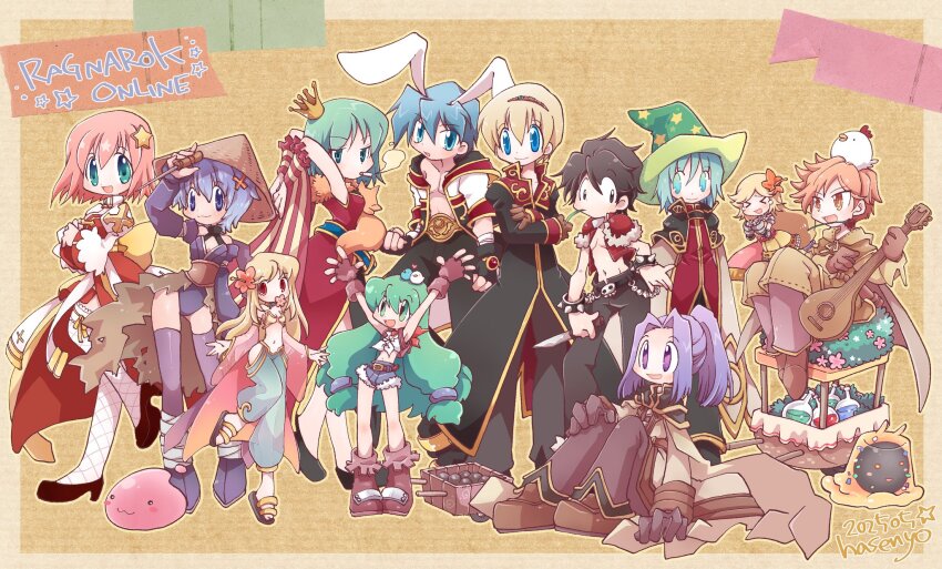 &gt;_&lt; 6+boys 6+girls :3 :d alchemist_(ragnarok_online) animal animal_around_neck animal_ears animal_on_head arch_bishop_(ragnarok_online) armor armored_boots armored_skirt arms_behind_head assassin_(ragnarok_online) bandana bard_(ragnarok_online) belt bikini bird bird_on_head black_belt black_capelet black_coat black_eyes black_gloves black_hair black_pants black_sandals black_shoes blacksmith_(ragnarok_online) blonde_hair blue_belt blue_eyes blue_hair blue_pants blue_shorts blush boots bracelet breasts brown_belt brown_boots brown_cape brown_coat brown_gloves brown_pants brown_shirt brown_shoes brown_shorts cannonball cape capelet chainmail championship_belt chicken cigarette closed_mouth coat commentary_request copyright_name crop_top cross crossed_arms crown curtained_hair dagger dated detached_sleeves dress fake_animal_ears fingerless_gloves fishnet_thighhighs fishnets flask flat_chest flower flower_in_mouth fox frilled_thighhighs frills full_body fur-trimmed_pants fur_trim gauntlets gloves gold_trim green_eyes green_hair green_hat grey_pants gypsy_(ragnarok_online) hair_ornament hairband harem_pants hasenyo hat hibiscus high_ponytail highres holding holding_dagger holding_instrument holding_knife holding_weapon hood hooded_coat ice_pick instrument jewelry juliet_sleeves knife knight_(ragnarok_online) layered_sleeves leaf_in_mouth leotard long_hair long_sleeves looking_at_viewer looking_to_the_side low-tied_long_hair lute_(instrument) medium_hair midriff mini_crown monk_(ragnarok_online) multicolored_coat multiple_boys multiple_girls navel on_head open_clothes open_mouth open_shirt orange_eyes orange_flower pants pants_under_shorts parted_lips pauldrons pelvic_curtain pink_cape pink_flower pink_hair pink_sleeves ponytail poring potion priest_(ragnarok_online) print_hat professor_(ragnarok_online) puffy_sleeves pullcart purple_boots purple_eyes purple_hair purple_leotard purple_pants purple_sleeves rabbit_ears ragnarok_online red_bandana red_coat red_dress red_eyes red_flower red_rose red_shirt red_sleeves rice_hat rogue_(ragnarok_online) rose round-bottom_flask sandals shirt shoes short_hair short_over_long_sleeves short_shorts short_sleeves shorts shoulder_armor sitting skull sleeveless sleeveless_dress sleeveless_shirt slime_(creature) small_breasts smile smoke smoking spiked_bracelet spikes standing standing_on_one_leg star_(symbol) star_hair_ornament star_print strapless strapless_bikini striped_sleeves swimsuit tearing_up thigh_boots thighhighs tied_shirt torn_cape torn_clothes two-tone_coat two-tone_dress vanilmirth_(ragnarok_online) very_long_hair waist_cape weapon white_cape white_coat white_dress white_shirt white_thighhighs witch_hat wizard_(ragnarok_online) x_hair_ornament xd yellow_bikini yellow_hairband yellow_sleeves