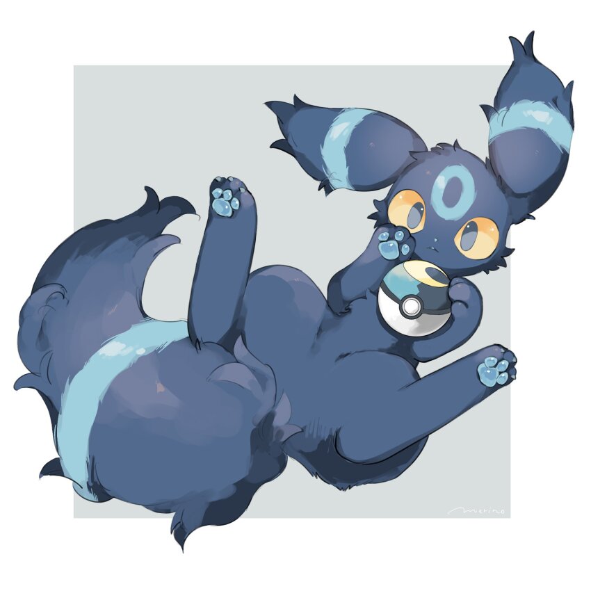 alternate_color black_eyes claws colored_sclera full_body gen_2_pokemon highres merino_(merino_9999) moon_ball nintendo no_humans pawpads poke_ball pokemon pokemon_(creature) shiny_pokemon solo tail umbreon yellow_sclera