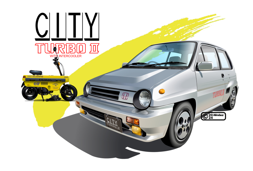 2024 artist_name black_cat cable car cat grey_car highres honda honda_city honda_motocompo motor_vehicle nimbus_goldbrum no_humans original shadow vehicle_focus