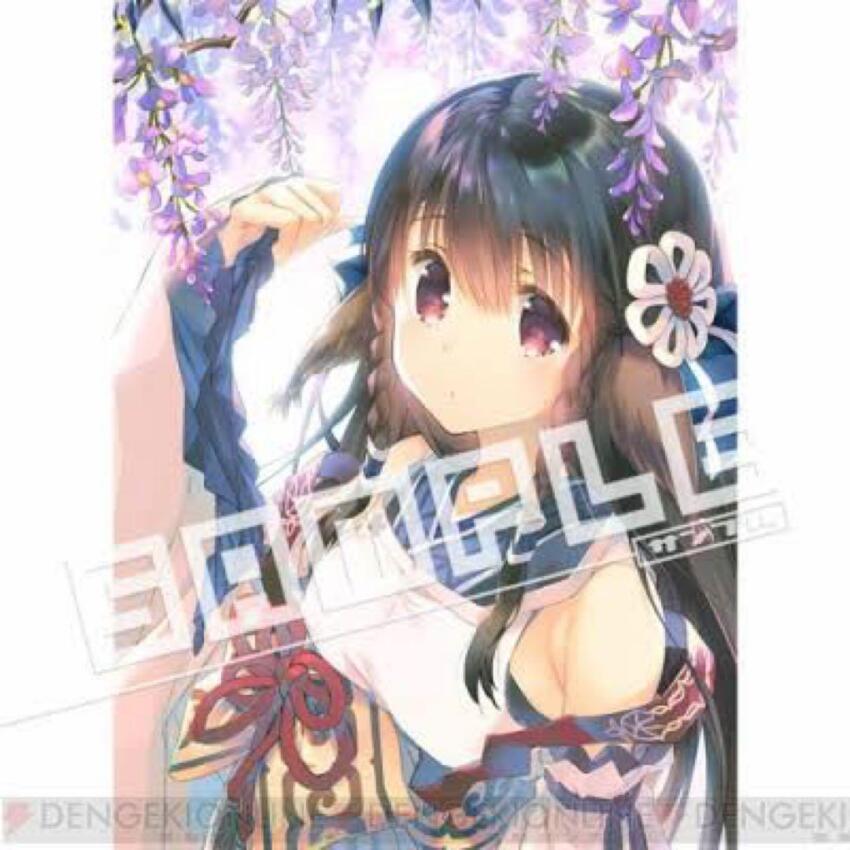 1girl ainu_clothes animal_ears black_hair bow braid full_body hair_between_eyes long_hair mitsumi_misato non-web_source red_eyes rulutieh solo twin_braids utawarerumono utawarerumono:_itsuwari_no_kamen