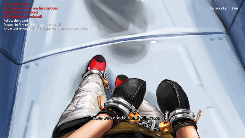 1girl bdsm bondage bound chain english_text faith_connors female_focus mirror&#039;s_edge mirror&#039;s_edge_(series) ravenor11 solo standing