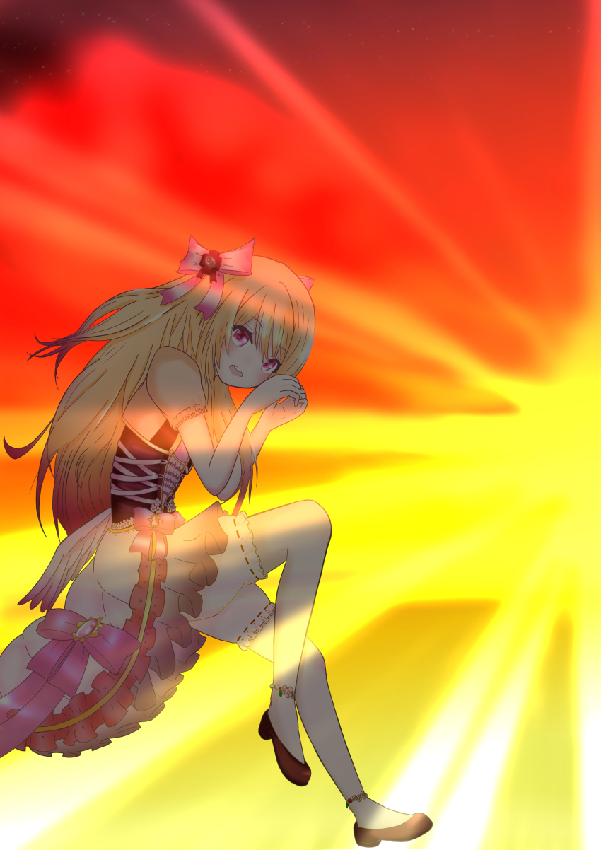 1girl 9nrainnrainbow9 bad_id bad_pixiv_id blonde_hair chaos_marie_(grimms_notes) grimms_notes long_hair solo