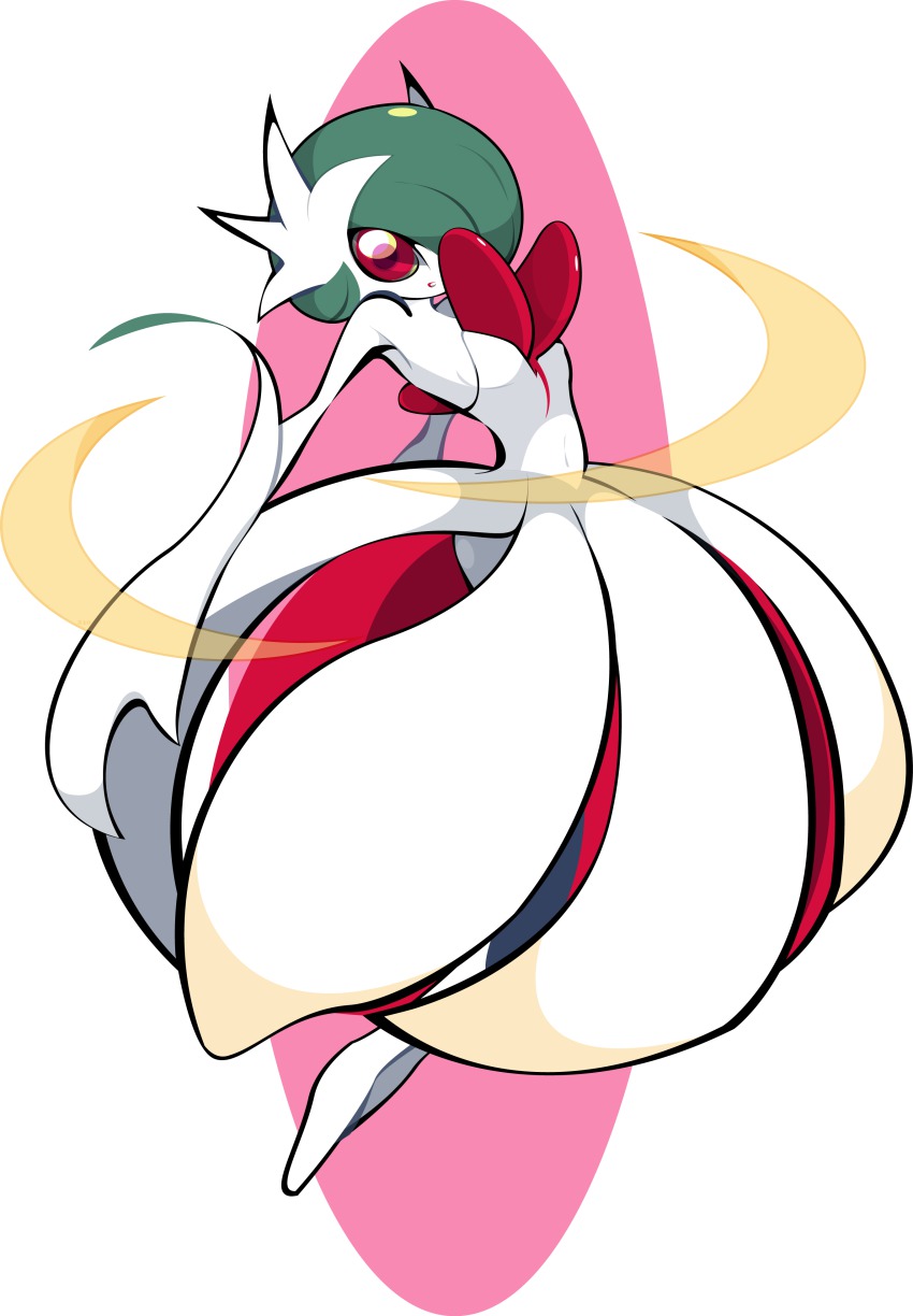 1girl 310 absurdres breasts game_freak gardevoir gen_3_pokemon highres looking_at_viewer mega_gardevoir mega_pokemon nintendo pokemon pokemon_(creature) red_eyes small_breasts