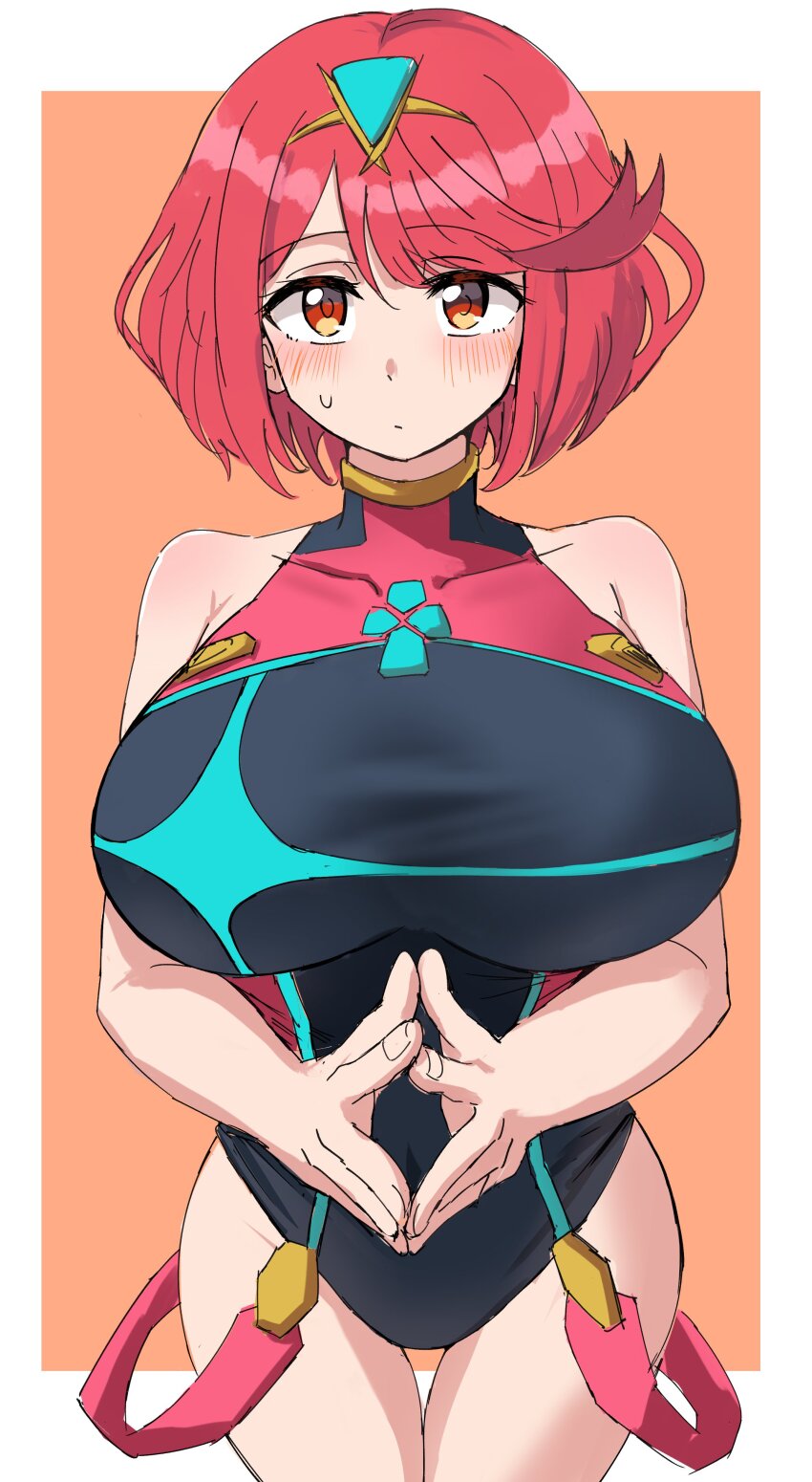 absurdres black_one-piece_swimsuit breasts chest_jewel competition_swimsuit ereka headpiece highres large_breasts one-piece_swimsuit pyra_(pro_swimmer)_(xenoblade) pyra_(xenoblade) red_eyes red_hair red_one-piece_swimsuit ribbed_swimsuit solo strapless strapless_one-piece_swimsuit striped_clothes striped_one-piece_swimsuit swimsuit tiara two-tone_swimsuit vertical-striped_clothes vertical-striped_one-piece_swimsuit xenoblade_chronicles_(series) xenoblade_chronicles_2