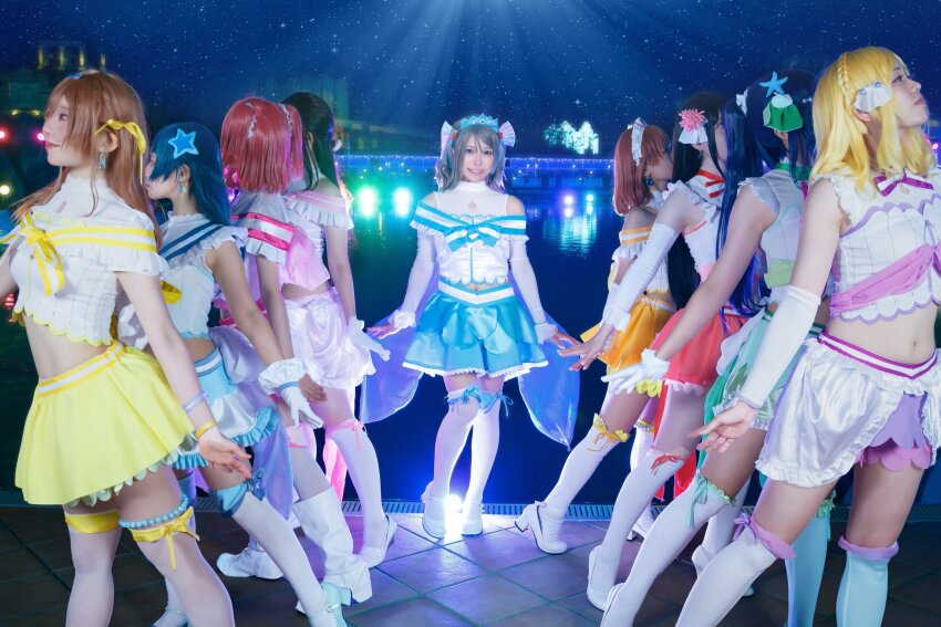 breasts cosplay koi_ni_naritai_aquarium kunikida_hanamaru kurosawa_dia kurosawa_ruby long_hair love_live! love_live!_sunshine!! matsuura_kanan miedriff ohara_mari outdoors photo_(medium) real_life sakurauchi_riko short_hair skirt stomach takami_chika thighs tsushima_yoshiko watanabe_you water