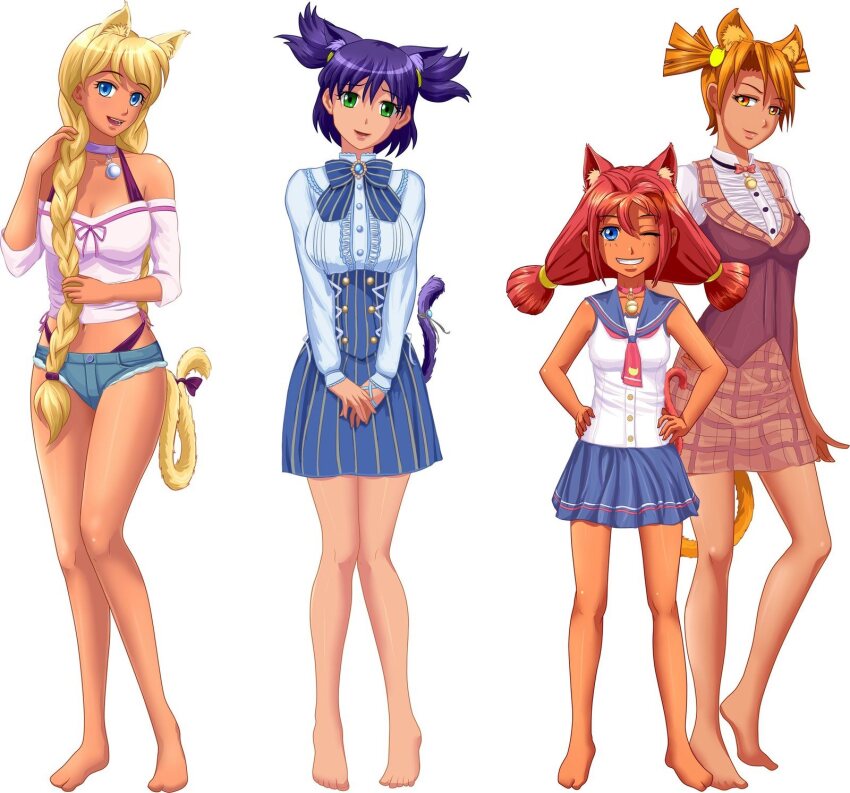 azuki_(nekopara) azuki_(nekopara)_(cosplay) coconut_(nekopara) coconut_(nekopara)_(cosplay) cosplay crossover dvach-tan everlasting_summer highres maple_(nekopara) maple_(nekopara)_(cosplay) nekopara slavya-chan unyl-chan ussr-tan vanilla_(nekopara) vanilla_(nekopara)_(cosplay)