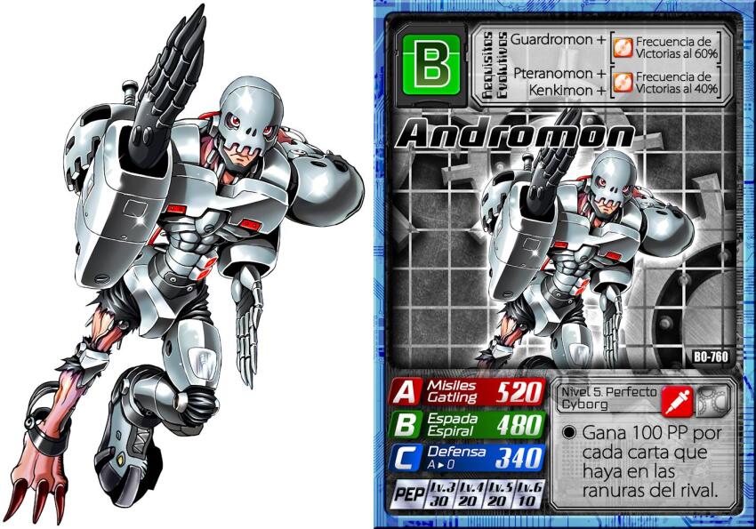 1boy andromon armor claws digimon digimon_(creature) digimon_card_game looking_at_viewer male_focus skull solo