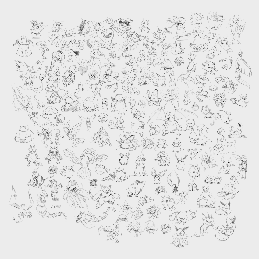 abra absurdres aerodactyl alakazam arbok arcanine articuno artist_name beedrill bellsprout blastoise bulbasaur butterfree caterpie chansey charizard charmander charmeleon clefable clefairy commentary cubone dated dewgong diglett ditto dodrio doduo dragonair dragonite dratini drowzee dugtrio eevee ekans electabuzz electrode_(pokemon) english_commentary exeggcute exeggutor farfetch&#039;d fearow flareon game_freak gastly gen_1_pokemon gengar geodude golbat goldeen golduck golem_(pokemon) graveler greyscale grimer growlithe gyarados haunter highres hitmonchan hitmonlee horsea hypno ivysaur jigglypuff jolteon jynx kabuto_(pokemon) kabutops kadabra kakuna kangaskhan kingler koffing krabby lapras legendary_pokemon lickitung lineart machamp machoke machop magikarp magmar magnemite magneton mankey marowak meowth metapod mew_(pokemon) mewtwo moltres monochrome mr._mime muk mythical_pokemon nidoking nidoqueen nidoran nidoran_(female) nidoran_(male) nidorina nidorino ninetales nintendo no_humans oddish omanyte omastar onix paras parasect persian_(pokemon) pidgeot pidgeotto pidgey pikachu pinsir pokemon pokemon_(creature) pokemon_focus poliwag poliwhirl poliwrath ponyta porygon primeape psyduck raichu rapidash raticate rattata rhydon rhyhorn sandshrew sandslash scyther seadra seaking seel shellder simple_background simz slowbro slowpoke snorlax spearow squirtle starmie staryu tangela tauros tentacool tentacruel vaporeon venomoth venonat venusaur victreebel vileplume voltorb vulpix wartortle weedle weepinbell weezing white_background wigglytuff zapdos zubat
