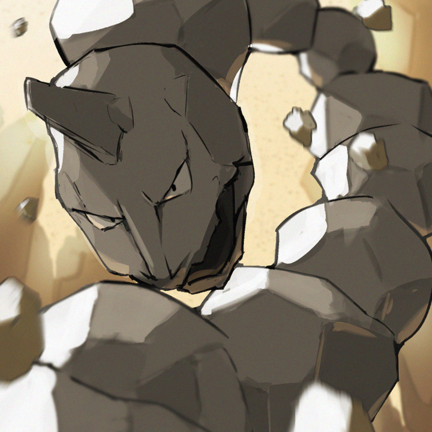 absurdres game_freak gen_1_pokemon highres looking_at_viewer nintendo no_humans onix open_mouth pokemon pokemon_(creature) solo spicyichizo