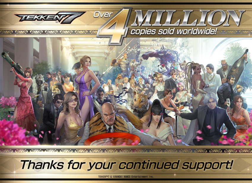 6+boys 6+girls alcohol alisa_boskonovich animal animal_head animal_print anna_williams arabian_clothes arch architecture armor_king bald bare_legs bare_shoulders beard belt black_dress black_hair black_neckwear black_shirt black_suit blonde_hair bob_(tekken) breasts brown_hair bryan_fury celebration chair claudio_serafino claws cleavage closed_mouth cocktail_dress collarbone collared_shirt craig_marduk cup dark_skin debris demon_horns dreadlocks dress drinking_glass eating elbow_gloves eliza_(tekken) emilie_de_rochefort everyone eyepatch facial_hair facing_viewer fat fat_man food formal_clothes gatling_gun gigas_(tekken) glass gloves gold_dress grey_hair grey_suit grin group_picture hair_ornament hair_slicked_back hand_on_own_cheek hand_on_own_face harada_katsuhiro high_ceiling high_heels highres horns husband_and_wife hwoarang_(tekken) indoors jaguar japanese_clothes jewelry josie_rizal julia_chang junny katarina_alves kazama_asuka kazama_jin keffiyeh kimono king_(tekken) kuma_(tekken) large_breasts lars_alexandersson lee_chaolan legs lei_wulong leo_kliesen ling_xiaoyu lips long_dress long_hair looking_at_viewer looking_back looking_to_the_side lucky_chloe makeup marshall_law master_raven medium_breasts miguel_caballero_rojo milestone_celebration minigun mishima_heihachi mishima_kazumi_(tekken) mishima_kazuya multiple_boys multiple_girls muscular mustache necklace nina_williams no_bra off-shoulder_dress off_shoulder official_art orange_dress pale_skin panda_(tekken) parted_lips party paul_phoenix pillar pink_hair pizza plant ponytail poster_(medium) purple_dress real_life_insert red_eyes rocket_launcher sash scar scarf sergei_dragunov shaheen shirt short_hair siblings side_slit sideboob sidelocks sisters sitting smile smirk spaghetti_strap standing steve_fox suit sundress sunglasses table tagme tattoo tekken tekken_7 thank_you thighs tiger tiger_print twintails undercut vampire vaulted_ceiling very_dark_skin weapon white_dress white_suit wine wine_glass yellow_dress yoshimitsu_(namco)