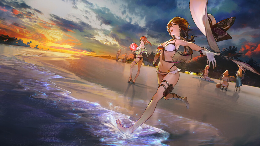 6+girls absurdres ass ball barefoot beach beach_umbrella between_breasts bikini black_necktie blonde_hair breasts brown_hair check_commentary closed_eyes cloud cloudy_sky commentary_request detached_collar eyewear_on_head feet flag_print food fruit g28_(girls&#039;_frontline) g36_(50_days_with_g36)_(girls&#039;_frontline) g36_(girls&#039;_frontline) german_flag german_flag_bikini german_flag_print girls&#039;_frontline gloves hat high_heels highres holding holding_ball kneeling large_breasts legs long_hair looking_at_another looking_to_the_side multiple_girls navel necktie necktie_between_breasts official_alternate_costume official_art oop open_mouth orange_hair outdoors outstretched_arms p38_(apprentice_witch)_(girls&#039;_frontline) p38_(girls&#039;_frontline) pouch r93_(girls&#039;_frontline) r93_(holiday_lucky_star)_(girls&#039;_frontline) running sand sand_castle sand_sculpture sandals seiza sitting sky spas-12_(girls&#039;_frontline) springfield_(girls&#039;_frontline) springfield_(stirring_mermaid)_(girls&#039;_frontline) sun_hat sunset swimsuit teeth thigh_pouch thigh_strap thighhighs toes tree type_95_(girls&#039;_frontline) umbrella unworn_hat unworn_headwear upper_teeth_only very_long_hair volleyball volleyball_(object) watermelon white_gloves white_headwear wide_shot