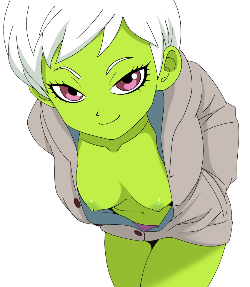 1girl breasts breasts_out cheelai dragon_ball dragon_ball_super highres medium_breasts solo tagme