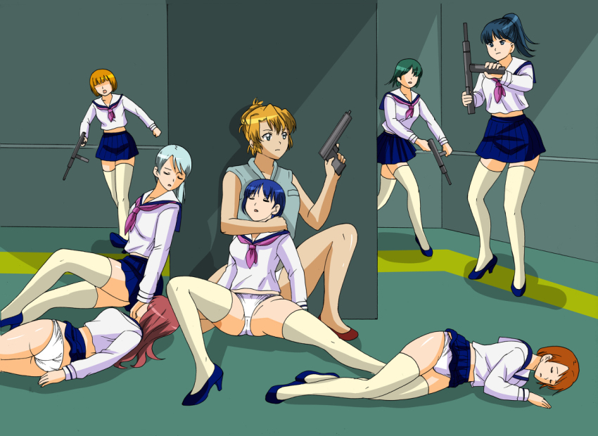 agent_aika aika_(series) fainted fainting najica_dengeki_sakusen sumeragi_aika unconscious xfqn yuri