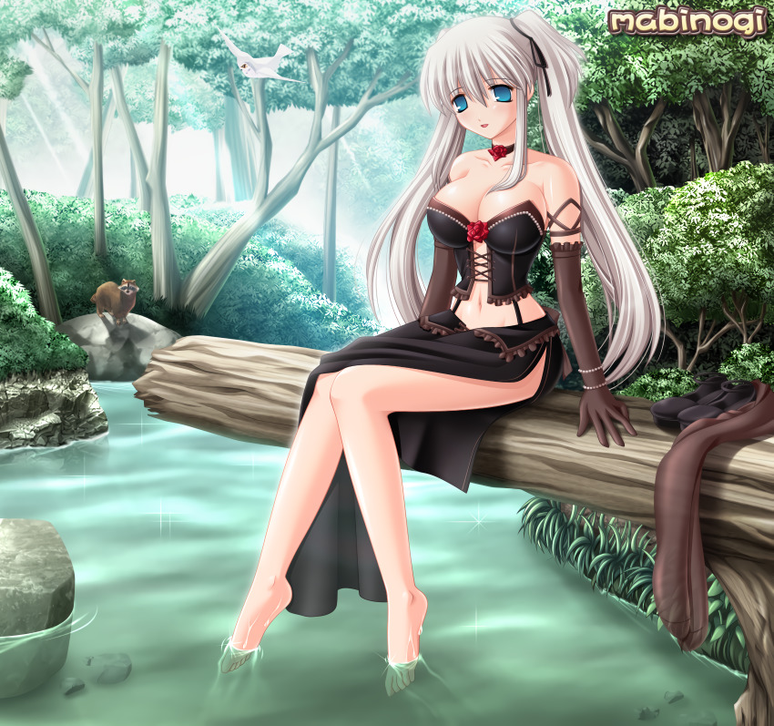 absurdres barefoot highres kafu_(logaemon) mabinogi nao_(mabinogi) third-party_edit white_hair