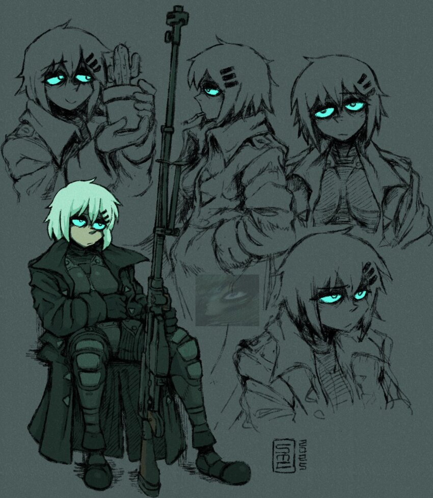 android anti-materiel_rifle cactus coat gun highres huge_weapon marie_(peripeteia) peripeteia ptrs-41 rifle smoking sniper_rifle submarinechamomile tagme trench_coat weapon