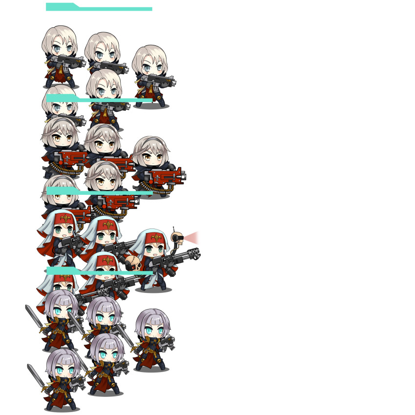 1.00_calibre_bolt 6+girls absurdres adepta_sororitas ammunition_belt anti-materiel_cartridge aquila_(symbol) armor assault_rifle body_armor bolt_(warhammer_40k) bolter cannon_cartridge chibi drone flamethrower gauntlets girls&#039;_frontline gloves gun habit heavy_bolter high-explosive_cartridge highres machine_gun moonface multiple_girls nun parody pauldrons rifle rocket-assisted_projectile shadow shoulder_armor skull submachine_gun sword warhammer_40k weapon