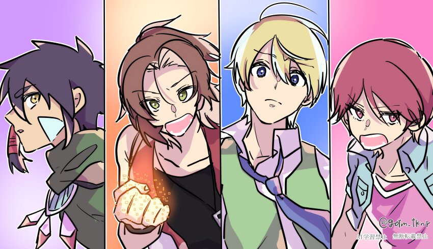 1girl 3boys absurdres daimon_masaru_(digimon_savers) digimon digimon_savers fujieda_yoshino highres multiple_boys noguchi_ikuto short_hair thoma_h._norstein