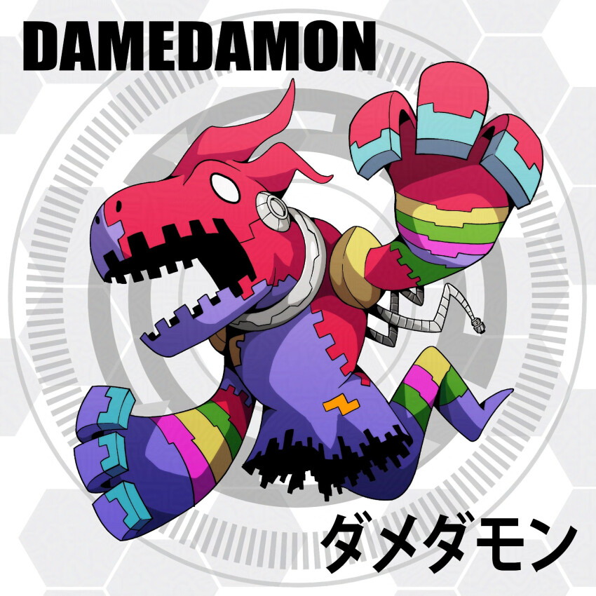 appmon cable circle d_sandy damedamon digimon digimon_universe:_appli_monsters floating highres open_mouth solo
