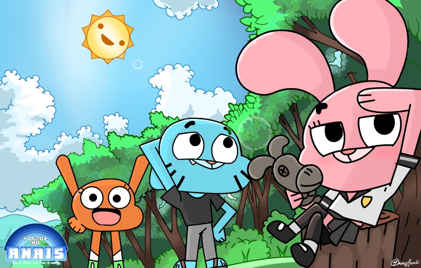absurdres anais_watterson crossover darwin_watterson drawskeiichi gumball_watterson highres non-web_source parody the_amazing_world_of_gumball yosuga_no_sora