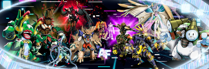 absurdres agnimon aldamon alison_fabrizi arbormon armor beowolfmon blitzmon blizzarmon bolgmon calamaramon chackmon corruption digimon digimon_(creature) digimon_frontier duskmon fairimon fangs fusion garummon gigasmon grottemon highres kaiserleomon lips louwemon mercuremon open_mouth original petaldramon ranamon sephirothmon shutumon spirit_evolution velgrmon vritramon white_fur wings wolfmon
