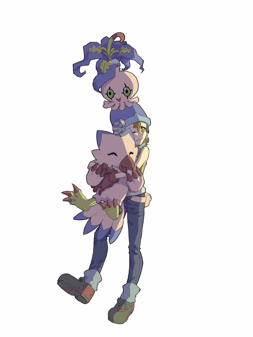 1girl beak claws closed_eyes digimon digimon_(creature) digimon_adventure hat orange_hair piyomon pyocomon takenouchi_sora
