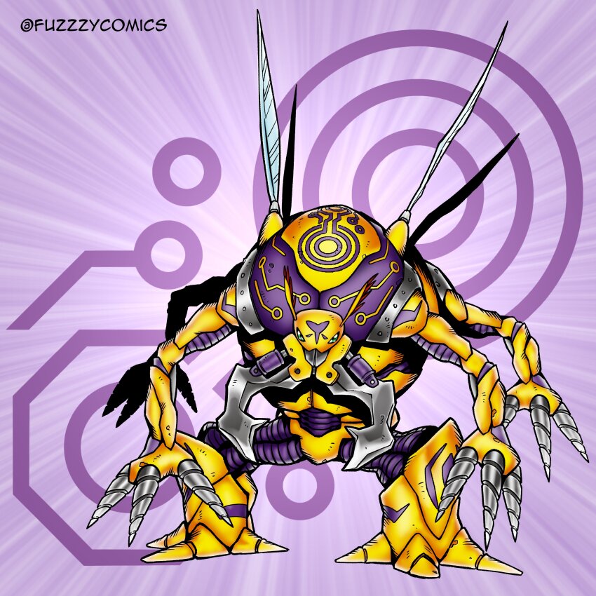 1other absurdres digimon digimon_(creature) digimon_adventure_02 digmon exoskeleton fuzzzycomics highres oridigi original other_focus solo