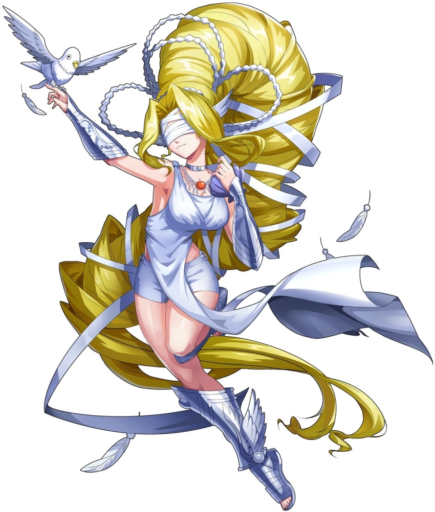 1girl blonde_hair censored digimon digimon_(creature) female_focus highres hotan_(digimon) long_hair olive_(digimon) solo venusmon