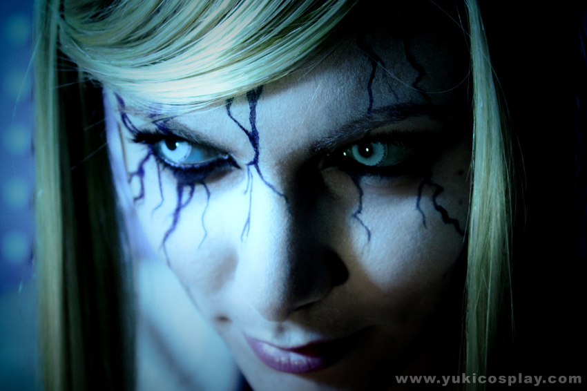 blue_eyes corruption cosplay highres metroid metroid_prime_3:_corruption nintendo phazon photo_(medium) samus_aran yukilefay