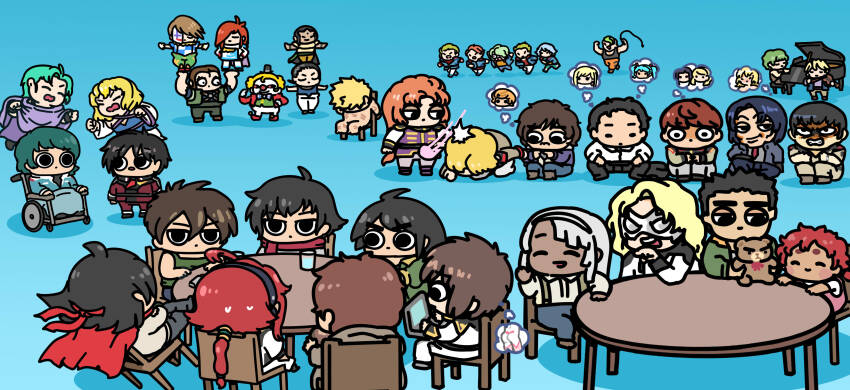 absurdres afei_(sfma3248) akihiro_altland amuro_ray argo_gulskii athrun_zala banagher_links black_hair blonde_hair blue_hair cagalli_yula_athha cape chair chang_wufei char&#039;s_counterattack chibi clown compass_uniform computer dark_skin domon_kasshu ericht_samaya formal_clothes four_murasame g_gundam george_de_sand gigi_andalusia gundam gundam_00 gundam_0083 gundam_hathaway&#039;s_flash gundam_narrative gundam_seed gundam_seed_destiny gundam_seed_freedom gundam_tekketsu_no_orphans gundam_thunderbolt gundam_unicorn hat hathaway_noa headband heero_yuy highres instrument io_fleming jona_basta kamille_bidan kira_yamato kou_uraki lacus_clyne loran_cehack marida_cruz mask mikazuki_augus military_uniform mineva_lao_zabi mobile_suit_gundam nicol_ascart nude piano punching quatre_raberba_winner quess_paraya rau_le_creuset red_headband riddhe_marcenas sai_saici setsuna_f._seiei shinn_asuka short_hair siblings simple_background sisters smile speech_bubble stellar_loussier stuffed_animal stuffed_toy suit suletta_mercury teddy_bear thought_bubble trowa_barton turn_a_gundam whip zaft_uniform zeta_gundam