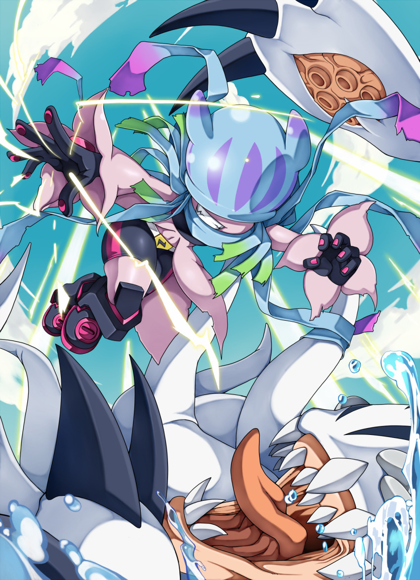 digimon gesomon highres jellyfish jellyfish_girl monster_girl tentacle_hair tentacles teslajellymon