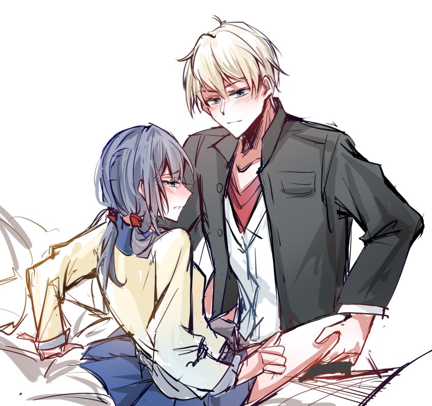 corpse_party desk hakutaku_ovo highres implied_sex kishinuma_yoshiki shinozaki_ayumi tagme