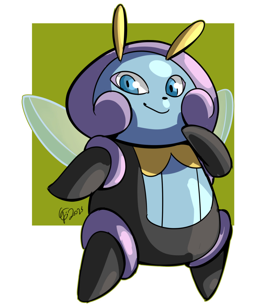 absurdres antennae blue_eyes destinywebgio full_body gen_3_pokemon highres illumise insect_wings looking_at_viewer nintendo no_humans pokemon pokemon_(creature) signature solo wings