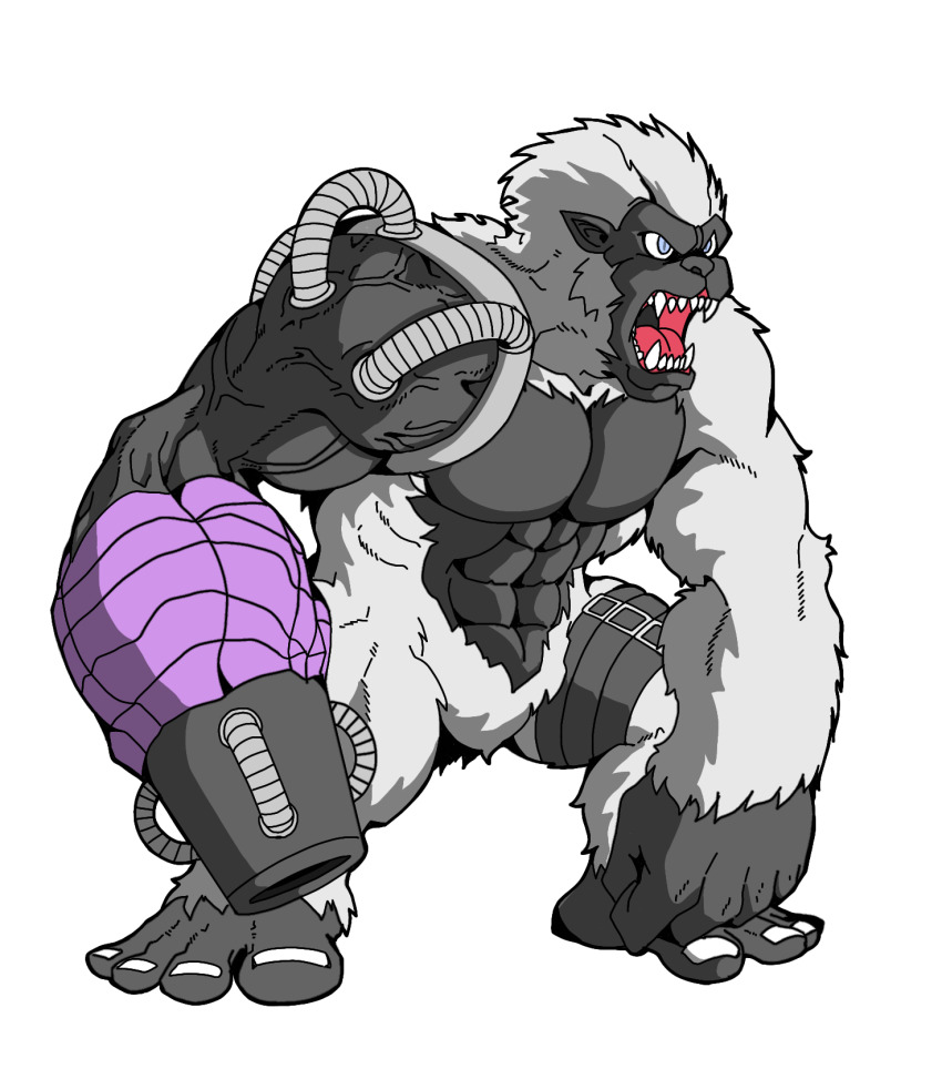 1other belt cyborg digimon digimon_(creature) feet gorilla gorimon highres muscular muscular_male other_focus pectorals solo