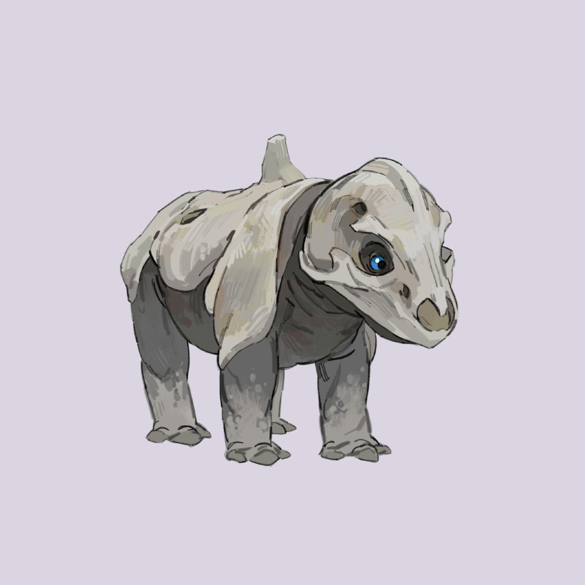 absurdres aron blue_eyes full_body game_freak gen_3_pokemon highres looking_at_viewer mannimarcos nintendo no_humans pokemon pokemon_(creature) simple_background
