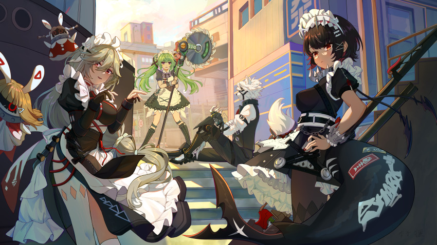 absurdres alexandrina_sebastiane benzi_li black_pantyhose chinese_commentary corin_wickes ellen_joe highres pantyhose tagme von_lycaon zenless_zone_zero