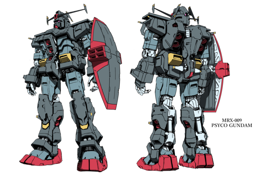 beam_cannon character_name commentary_request dual_persona gundam lineart machinery mecha mecha_focus mobile_armor mobile_suit multiple_views no_humans original psycho_gundam redesign robot science_fiction shield sketch teikoku_jokyoku thrusters titans_(gundam) v-fin vernier_thrusters white_background zeta_gundam