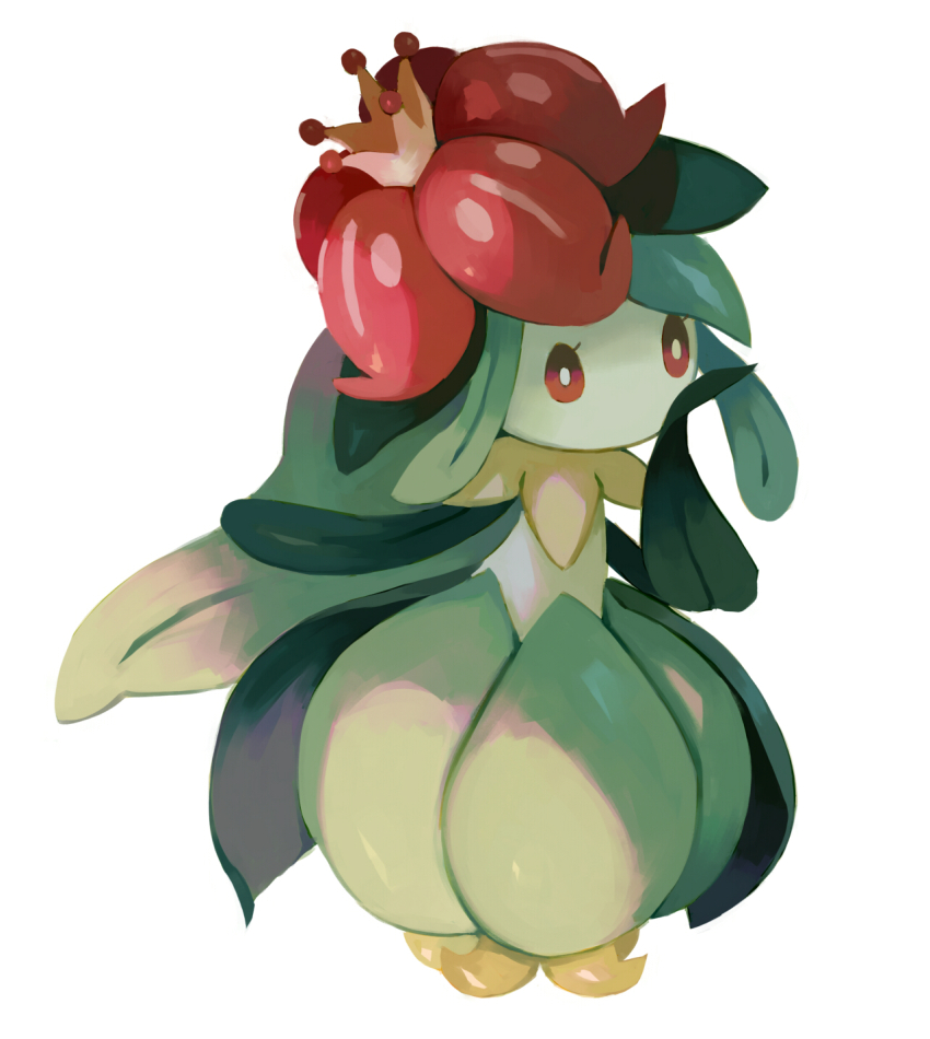 bluekomadori bright_pupils eyelashes full_body gen_5_pokemon highres lilligant looking_ahead nintendo no_humans pokemon pokemon_(creature) red_eyes simple_background solo white_background white_pupils