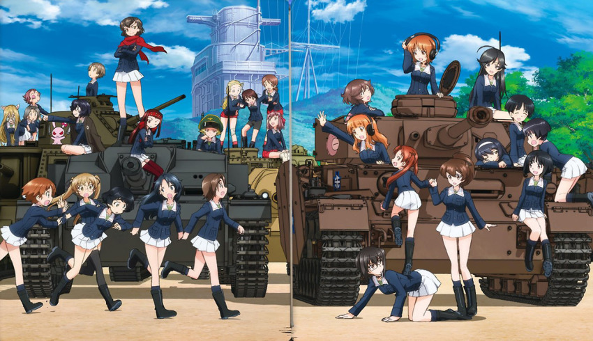 10s 3d 6+girls :d :o ^_^ ahoge akiyama_yukari all_fours anglerfish angry animal_ears artist_request bike_shorts black_socks blonde_hair blue_hair boots bow brown_hair buruma buttons caesar_(girls_und_panzer) cat_ears caterpillar_tracks choker closed_eyes cloud coke-bottle_glasses crease crossed_arms day emblem erwin_(girls_und_panzer) everyone eye_contact eyepatch fish flipped_hair girls_und_panzer glasses gotou_moyoko grey_hair hair_bow hair_ribbon hairband hand_on_headphones hat head_rest headband headphones high_ponytail holding_hands isobe_noriko isuzu_hana jacket kadotani_anzu kawanishi_shinobu kawashima_momo knee_boots knee_pads kneehighs kondou_taeko konparu_nozomi koyama_yuzu leaning_forward light_brown_hair long_hair long_sleeves looking_at_another looking_back low_twintails maruyama_saki medium_tank military military_hat military_vehicle miniskirt momogaa_(girls_und_panzer) motor_vehicle mountain multiple_girls nekonyaa nishizumi_miho official_art one_eye_closed oono_aya open_mouth orange_hair oryou_(girls_und_panzer) outdoors outstretched_arm panzer_iv panzer_iv parted_bangs peaked_cap piyotan_(girls_und_panzer) pleated_skirt pointing ponytail profile purple_hair rabbit radio_antenna red_hair red_legwear reizei_mako ribbon running saemonza_(girls_und_panzer) sakaguchi_karina sasaki_akebi sawa_azusa scan scarf school_uniform semi-rimless_eyewear shadow short_hair sitting skirt sky smile socks sono_midoriko standing surprised takebe_saori tank tank_destroyer thighhighs throat_microphone tree tripping twintails under-rim_eyewear utsugi_yuuki vehicle waving wide-eyed wink yamagou_ayumi
