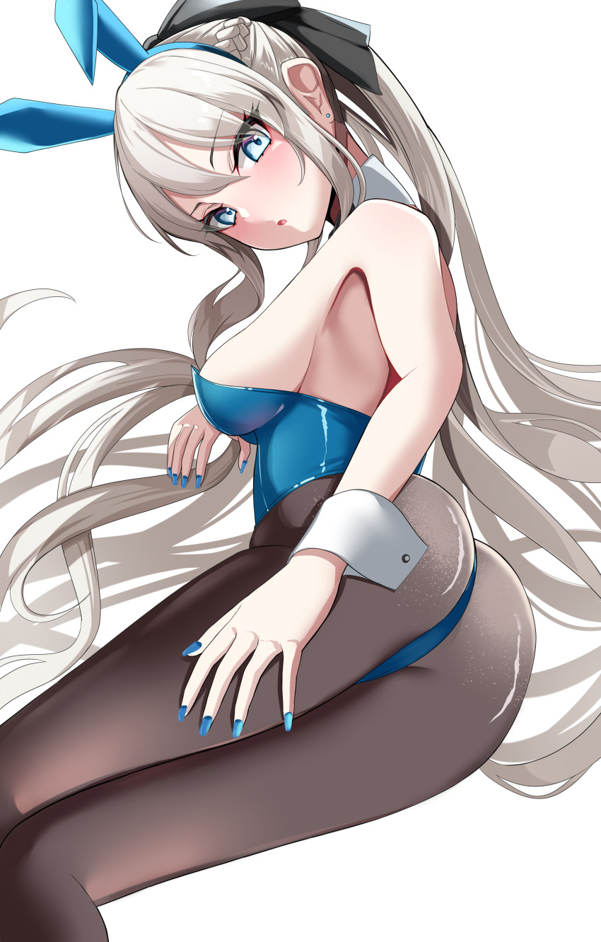 absurdres avalon_le_fae_(fate/grand_order) black_bow black_dress blue_eyes blue_lips bow braid center_opening clothing_cutout dress faerie_knights_(fate) fate/grand_order fate_(series) grey_hair hair_bow half_up_braid highres long_hair morgan_le_fay_(fate) mother_and_daughter nigori_(keydoor) ponytail sidelocks stomach_cutout stomach_tattoo tattoo two-tone_dress very_long_hair